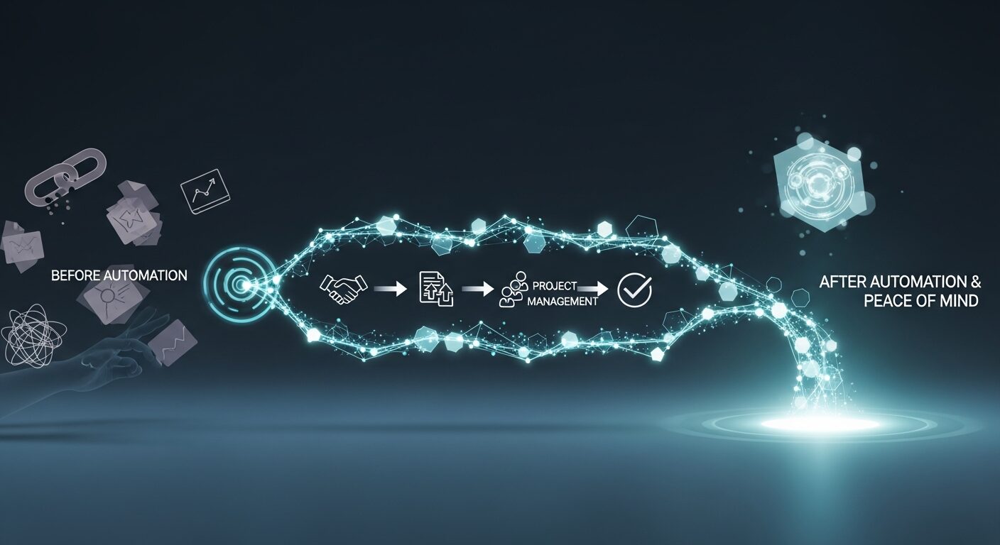 Featured image for article on: Smooth Handoffs: Automate Internal Tasks for Flawless Client Onboarding